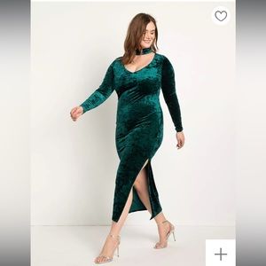 Eloquii green velvet dress